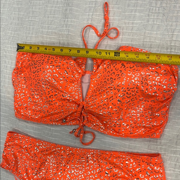 Bikini 👙 plus size swim suit bathing suit 🩱 women leopard 3XL orange metallic - Picture 8 of 11